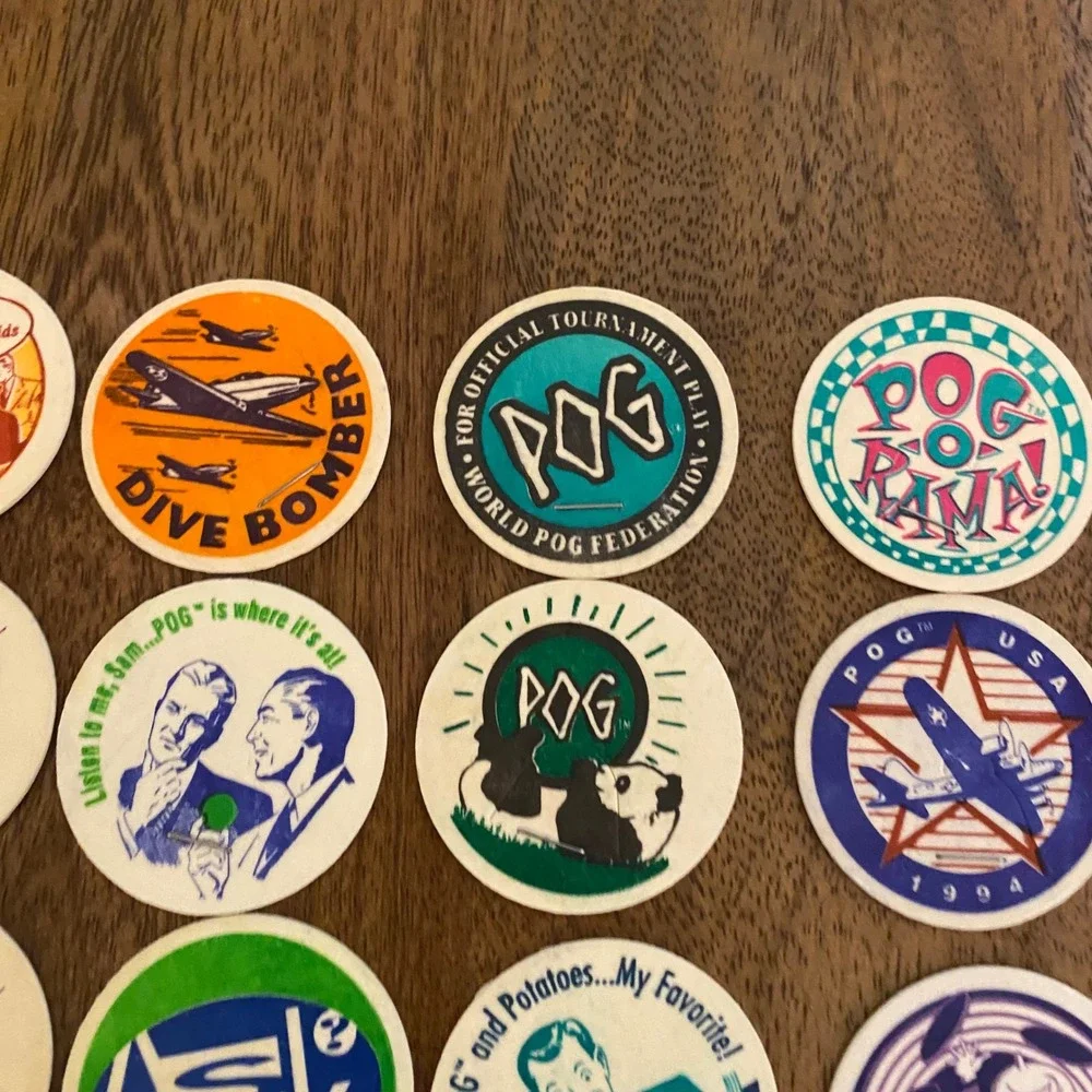 Vintage 90s POGs Lot 30pc World POG Federation Milk Caps Comics Linen Stapled